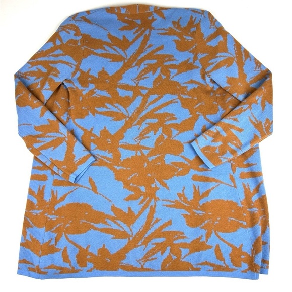 Soft Surroundings Long Sleeve Open Front Cardigan Women's Brown Blue Size M - Picture 3 of 10